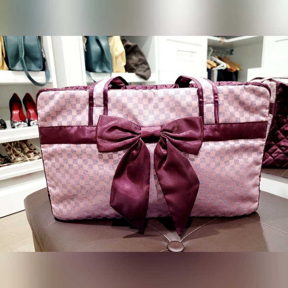 NaRaYa Handmade Satin Quilted With Bow Tote Bag